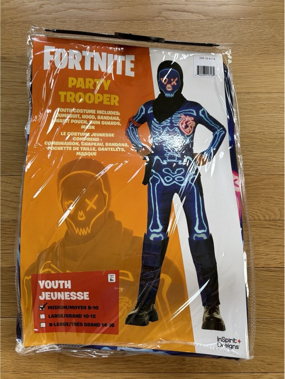 Fortnite Party Trooper Child Youth Costume Size Medium 8-10 New